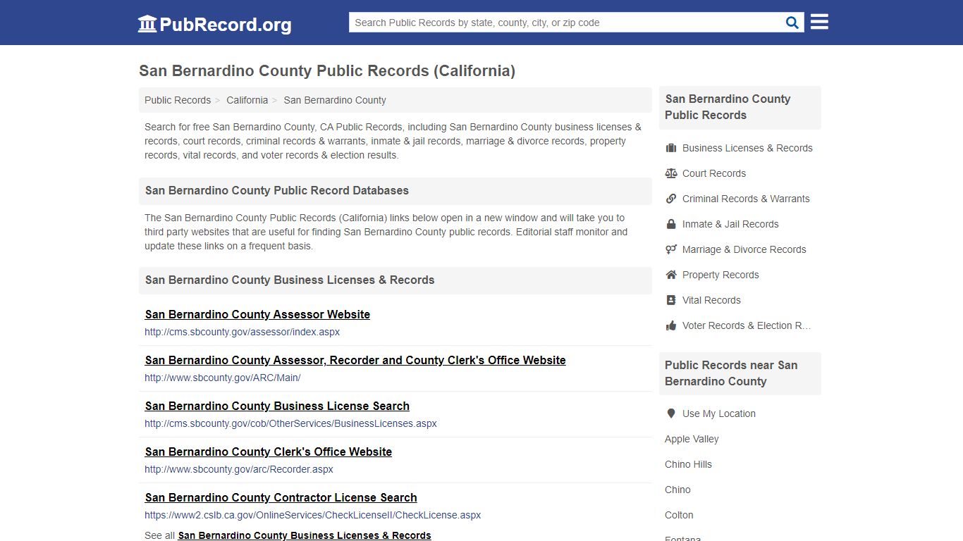San Bernardino County Public Records (California)