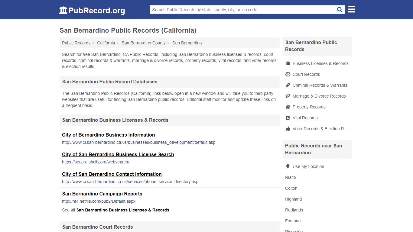 Free San Bernardino Public Records (California Public Records)